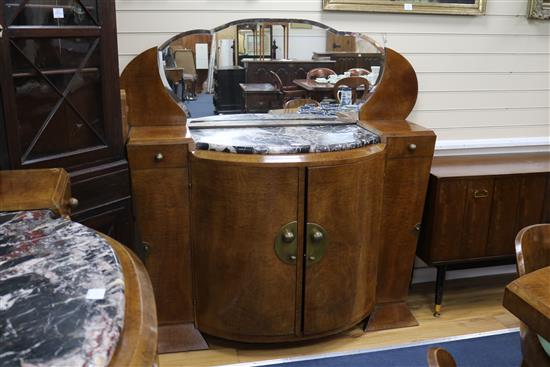 An Art Deco suite Sideboard W.180cm, Sideboard W.150cm